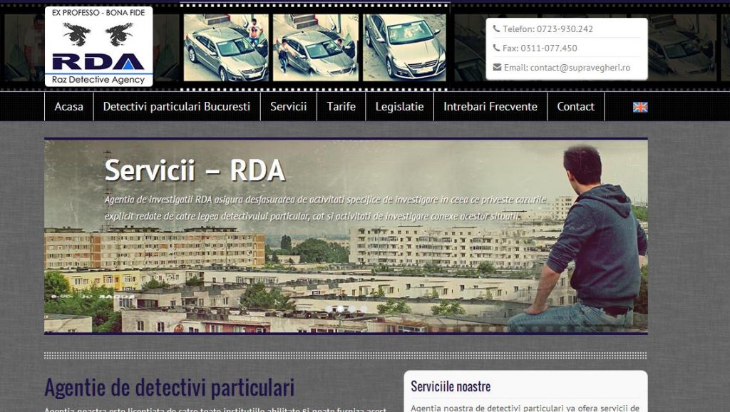 Supravegheri.ro, site al agentiei de investigatii RDA
